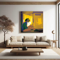 Woman painting - Golden Day